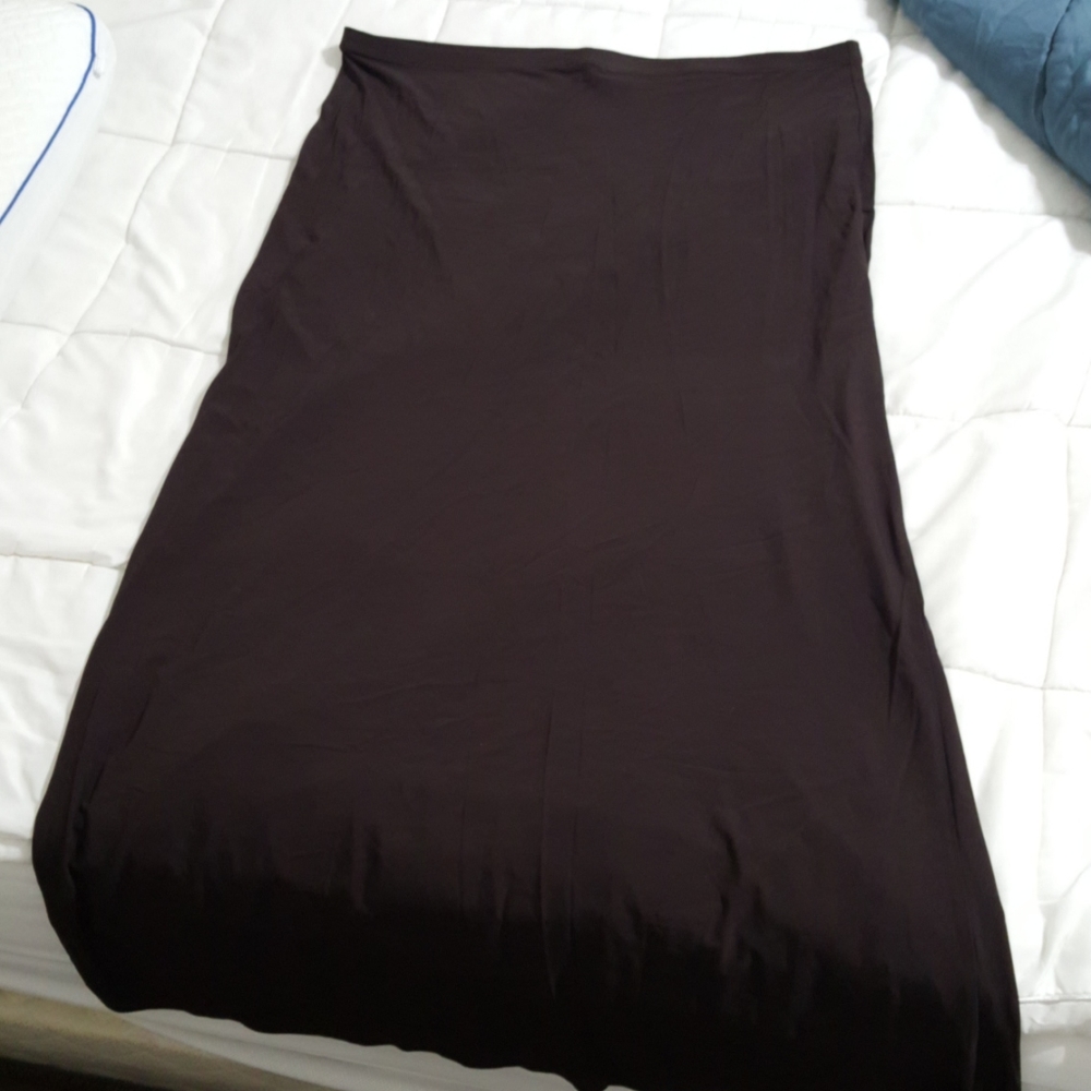 Long Silky Chocolate Brown Skirt